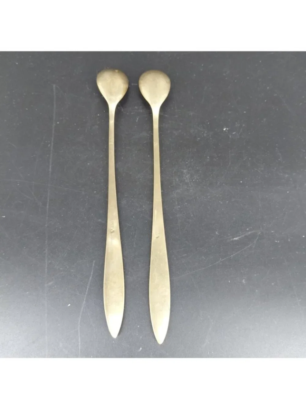 Dirigold Regal Long Handle Spoon Set 2 Dirilyte Alloy Satin Ice Tea Coffee Cream